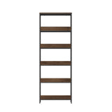 Oikiture Display Shelf 5 Tier Storage Shelves Black&Walnut