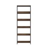 Oikiture Display Shelf 5 Tier Storage Shelves Black&Walnut - Front View