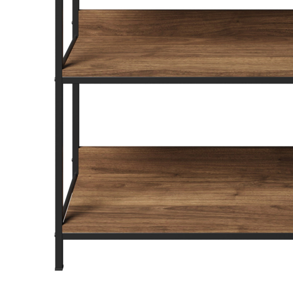 Oikiture Display Shelf 5 Tier Storage Shelves Black&Walnut
