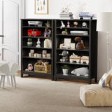 Oikiture Bookshelf Bookcase Display Shelf 5-Tier Storage Cabinet Black