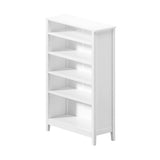 Oikiture Bookshelf Bookcase Display Shelf 5-Tier Storage Cabinet White - Low Angle