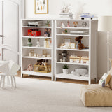 Oikiture Bookshelf Bookcase Display Shelf 5-Tier Storage Cabinet White