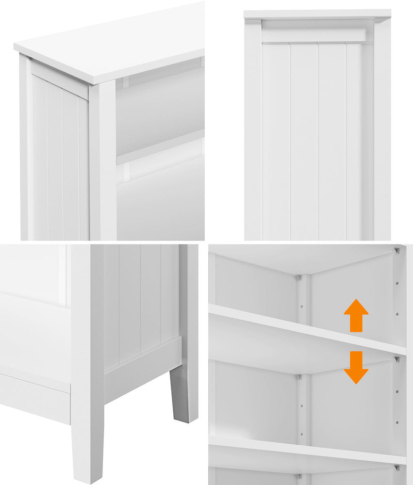 Oikiture Bookshelf Bookcase Display Shelf 5-Tier Storage Cabinet White
