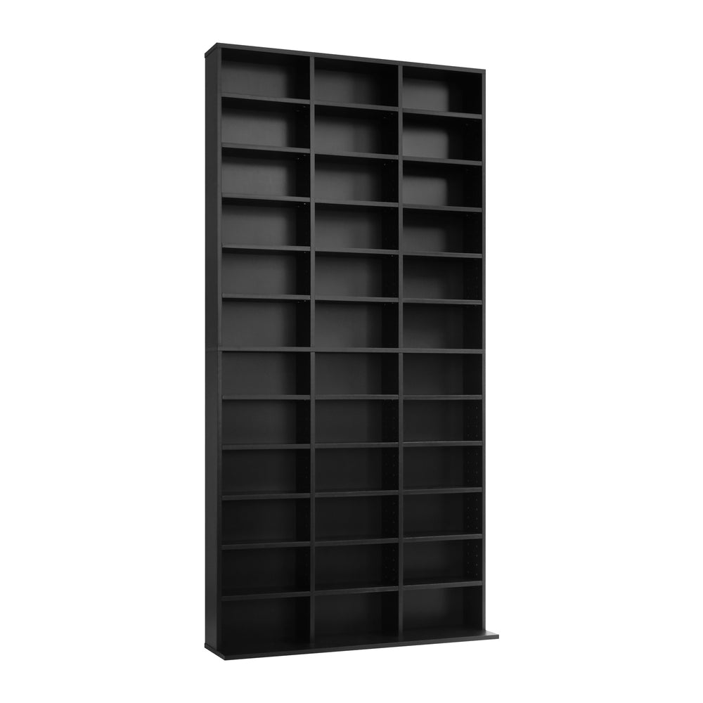 Oikiture Media Display Shelf 1044 CD/DVD Adjustable Black