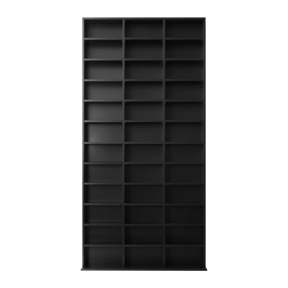 Oikiture Media Display Shelf 1044 CD/DVD Adjustable Black