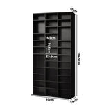 Oikiture Media Display Shelf 1044 CD/DVD Adjustable Black