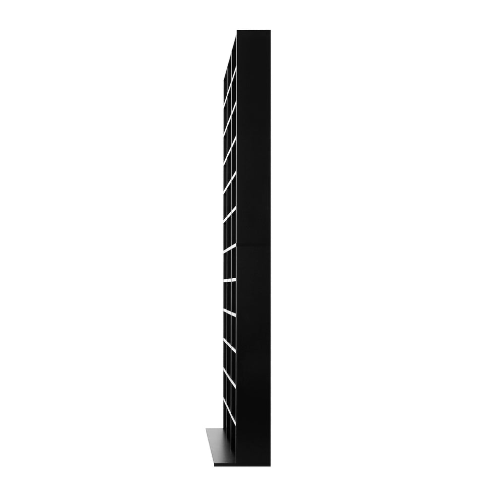 Oikiture Media Display Shelf 1044 CD/DVD Adjustable Black