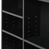 Oikiture Media Display Shelf 1044 CD/DVD Adjustable Black