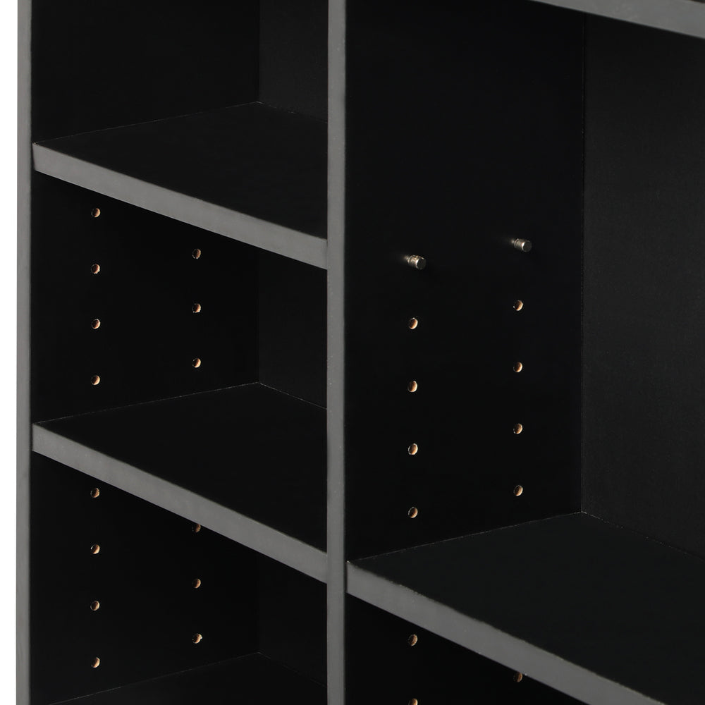 Oikiture Media Display Shelf 1044 CD/DVD Adjustable Black