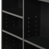 Oikiture Media Display Shelf 1044 CD/DVD Adjustable Black - Top-Down View