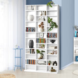 Oikiture Media Display Shelf 1044 CD/DVD Adjustable White