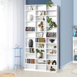 Oikiture Media Display Shelf 1044 CD/DVD Adjustable White - Top-Down View