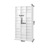 Oikiture Media Display Shelf 1044 CD/DVD Adjustable White