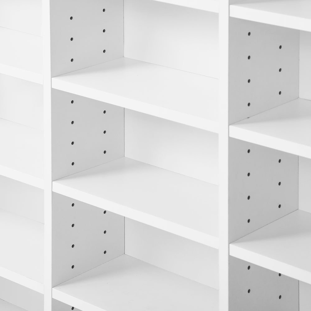 Oikiture Media Display Shelf 1044 CD/DVD Adjustable White