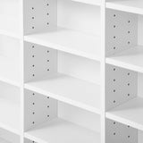 Oikiture Media Display Shelf 1044 CD/DVD Adjustable White - Low Angle