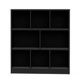 Oikiture Bookshelf Display Shelves Unit Storage Organizer Black - Close-Up Angle