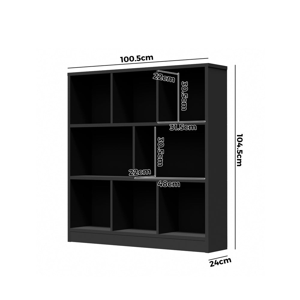 Oikiture Bookshelf Display Shelves Unit Storage Organizer Black