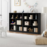 Oikiture Bookshelf Display Shelves Unit Storage Organizer Black