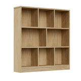 Oikiture Bookshelf Display Shelves Unit Storage Organizer Natural