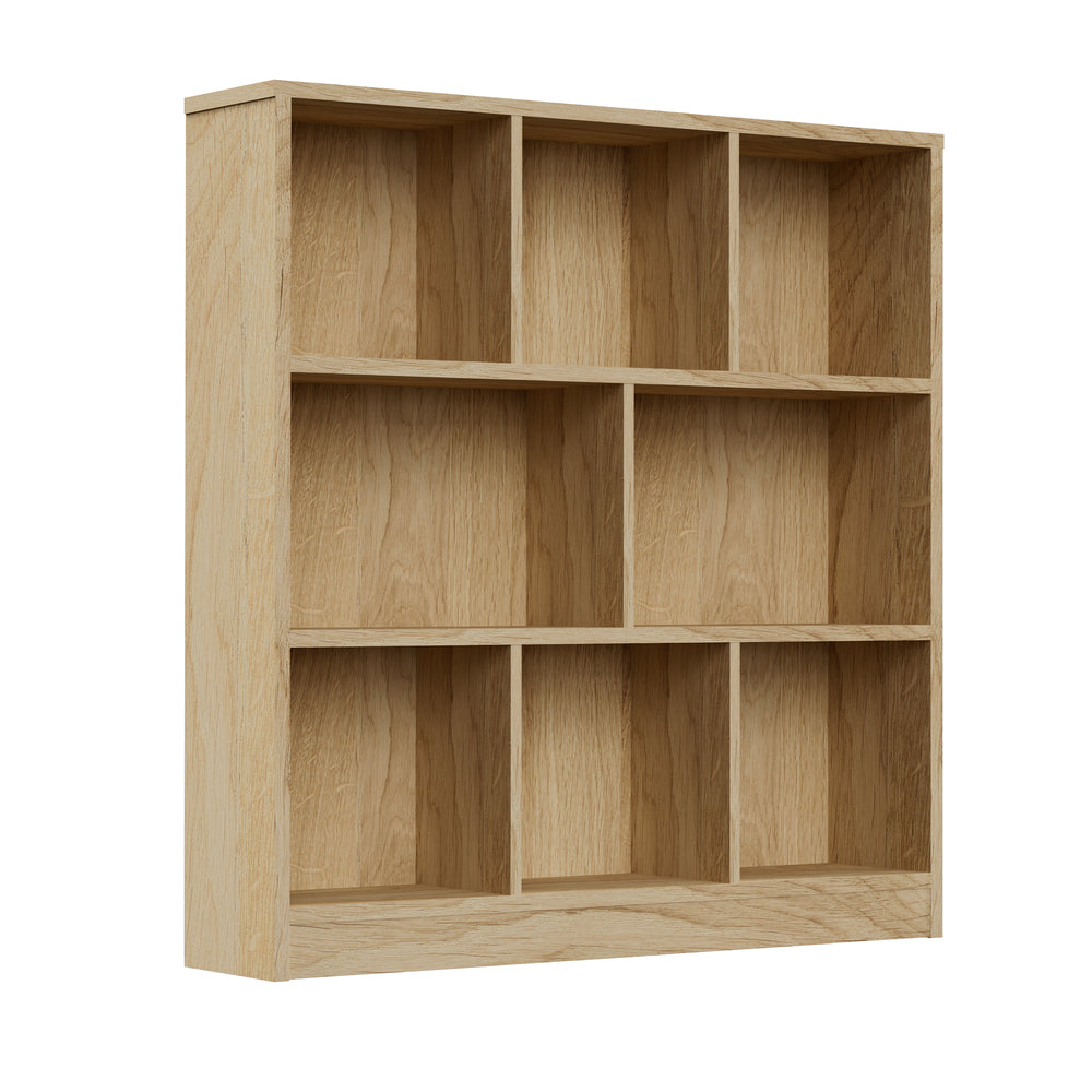 Oikiture Bookshelf Display Shelves Unit Storage Organizer Natural