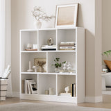 Oikiture Bookshelf Display Shelves Unit Storage Organizer White - Extra Image