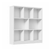 Oikiture Bookshelf Display Shelves Unit Storage Organizer White