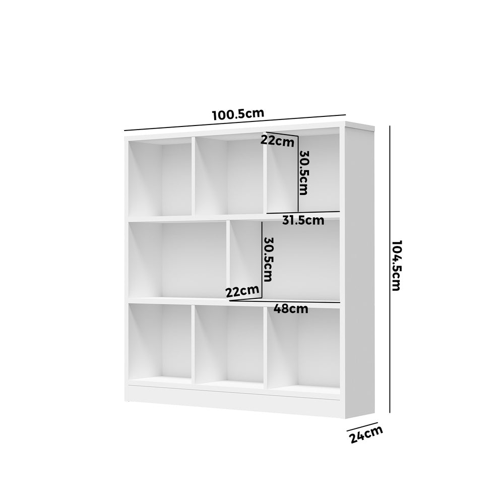 Oikiture Bookshelf Display Shelves Unit Storage Organizer White