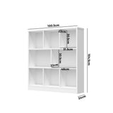 Oikiture Bookshelf Display Shelves Unit Storage Organizer White - 45-Degree Angle