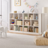 Oikiture Bookshelf Display Shelves Unit Storage Organizer White