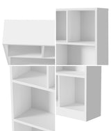 Oikiture Bookshelf Display Shelves Unit Storage Organizer White - Side View