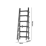 Oikiture Corner Ladder Shelf 6-Tier Display Rack Black - Rear View