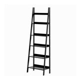 Oikiture Corner Ladder Shelf 6-Tier Display Rack Black - Top-Down View
