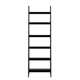 Oikiture Corner Ladder Shelf 6-Tier Display Rack Black - Close-Up Angle