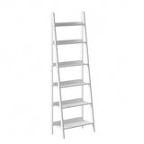 Oikiture Corner Ladder Shelf 6-Tier Display Rack White
