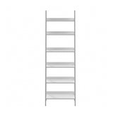 Oikiture Corner Ladder Shelf 6-Tier Display Rack White - Front View