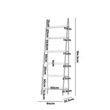 Oikiture Corner Ladder Shelf 6-Tier Display Rack White - Side View