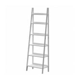 Oikiture Corner Ladder Shelf 6-Tier Display Rack White