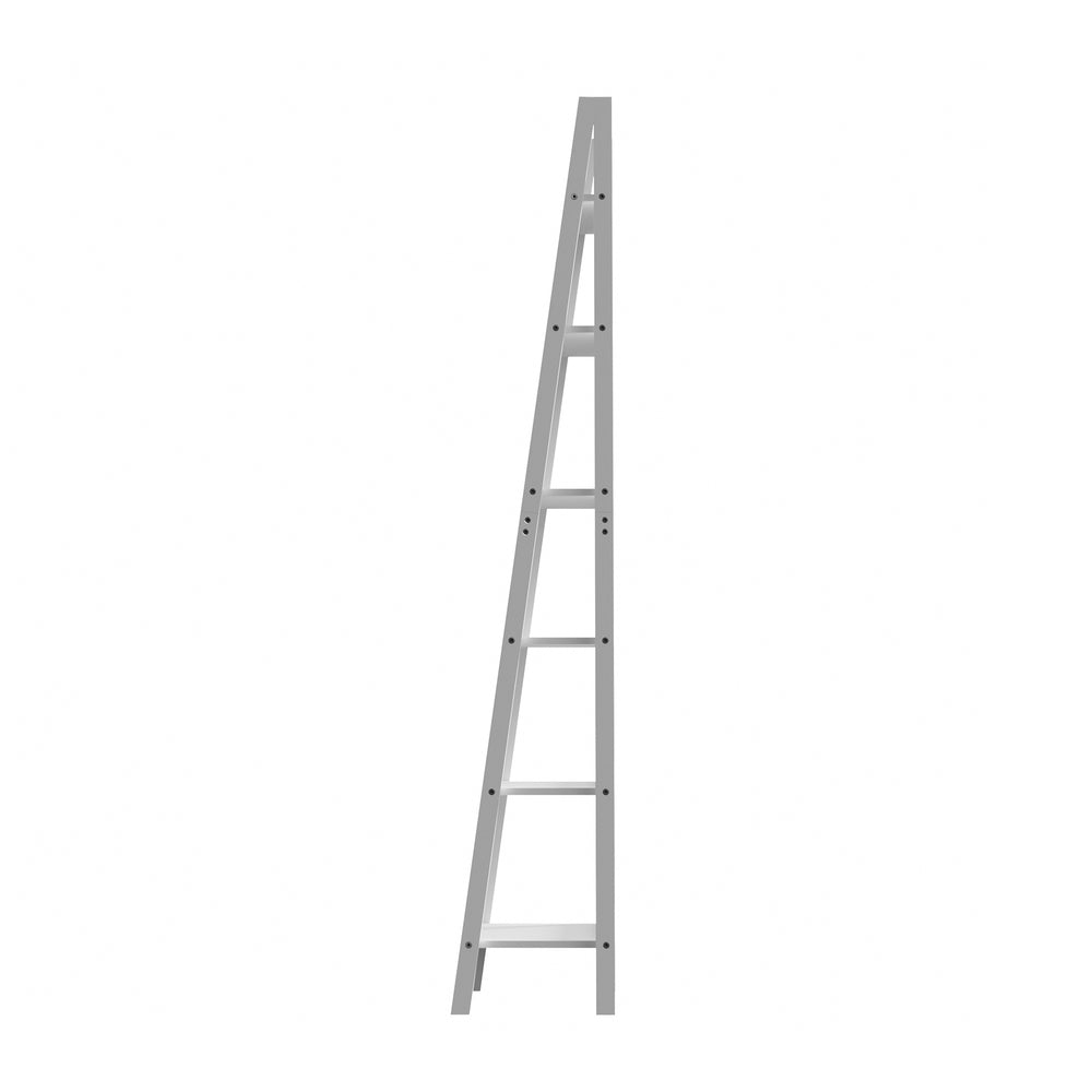 Oikiture Corner Ladder Shelf 6-Tier Display Rack White