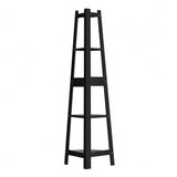 Oikiture Corner Ladder Shelf 5-Tier Display Shelf Black - Rear View