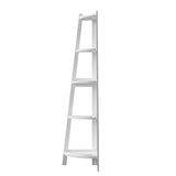 Oikiture Corner Ladder Shelf 5-Tier Display Shelf White - Front View
