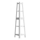 Oikiture Corner Ladder Shelf 5-Tier Display Shelf White - Top-Down View
