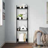 Oikiture Display Shelf 4 Tier Corner Ladder Shelves Black