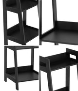 Oikiture Display Shelf 4 Tier Corner Ladder Shelves Black - Extra Image