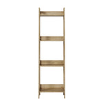 Oikiture Display Shelf 4 Tier Corner Ladder Shelves Natural - Front View