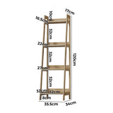 Oikiture Display Shelf 4 Tier Corner Ladder Shelves Natural - Low Angle