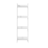 Oikiture Display Shelf 4 Tier Corner Ladder Shelves White - Front View