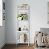 Oikiture Display Shelf 4 Tier Corner Ladder Shelves White