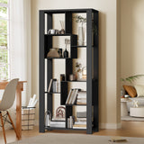 Oikiture Display Shelf Open Multi-tier Shelves Black - 45-Degree Angle