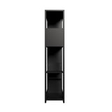 Oikiture Display Shelf Open Multi-tier Shelves Black - Rear View