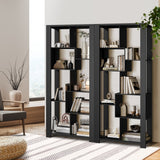 Oikiture Display Shelf Open Multi-tier Shelves Black - Top-Down View